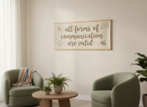 All forms of communication are valid — clinic wall art